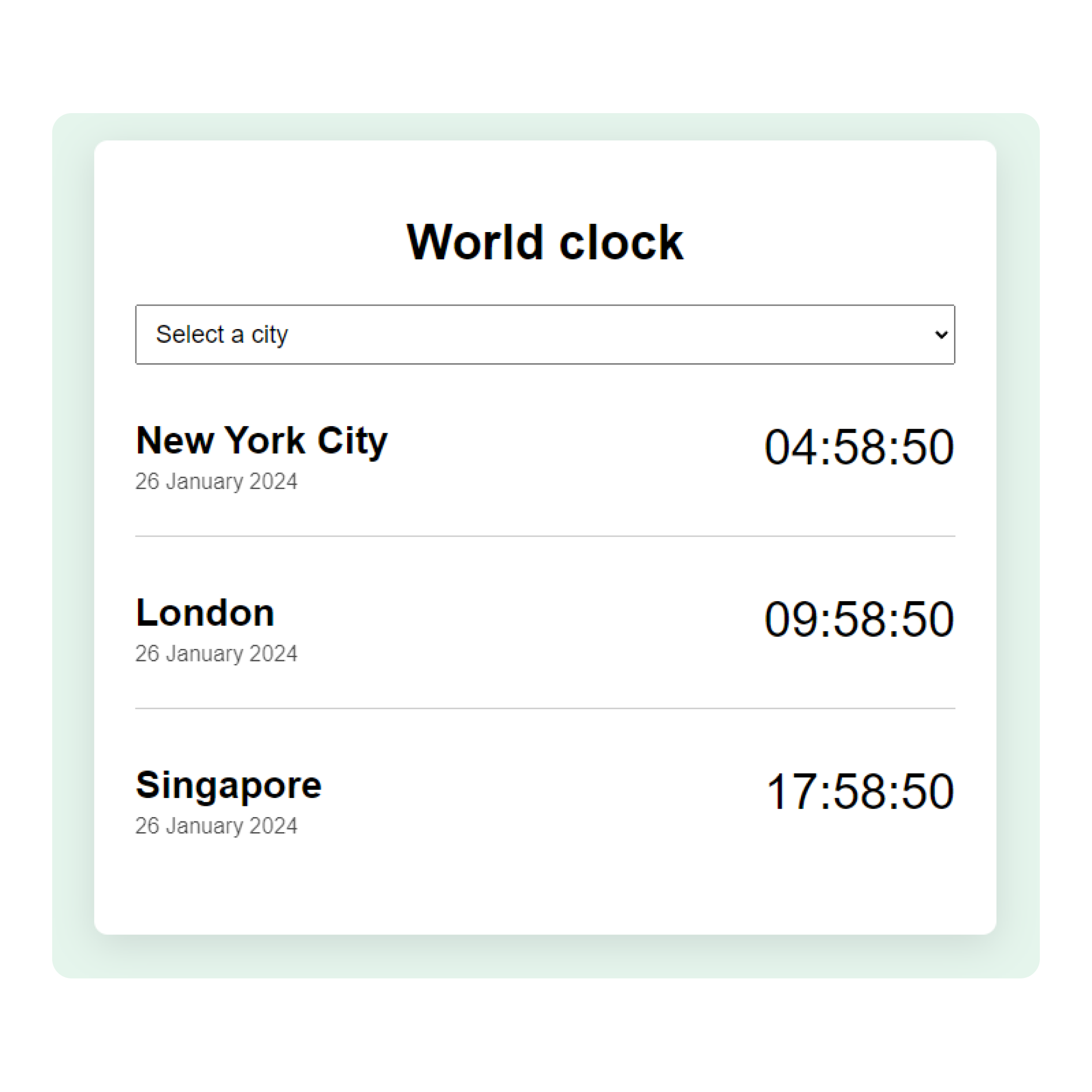 World clock project